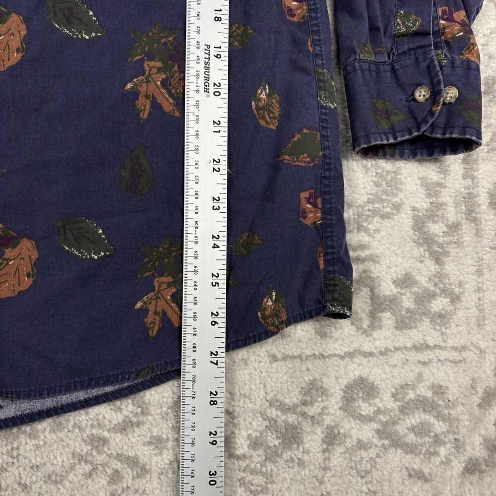 Van Heusen 417 Shirt Button Mens Over Easy Fall Leaf Print Size Medium - Picture 2 of 5